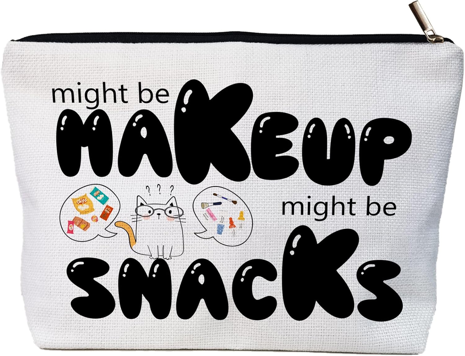 Funny Travel Makeup Bag, Reusable Snack Bags, Friendship Gifts for Women, Sister, Bestie, Coworker Female, Small Cosmetic Bag Pouch