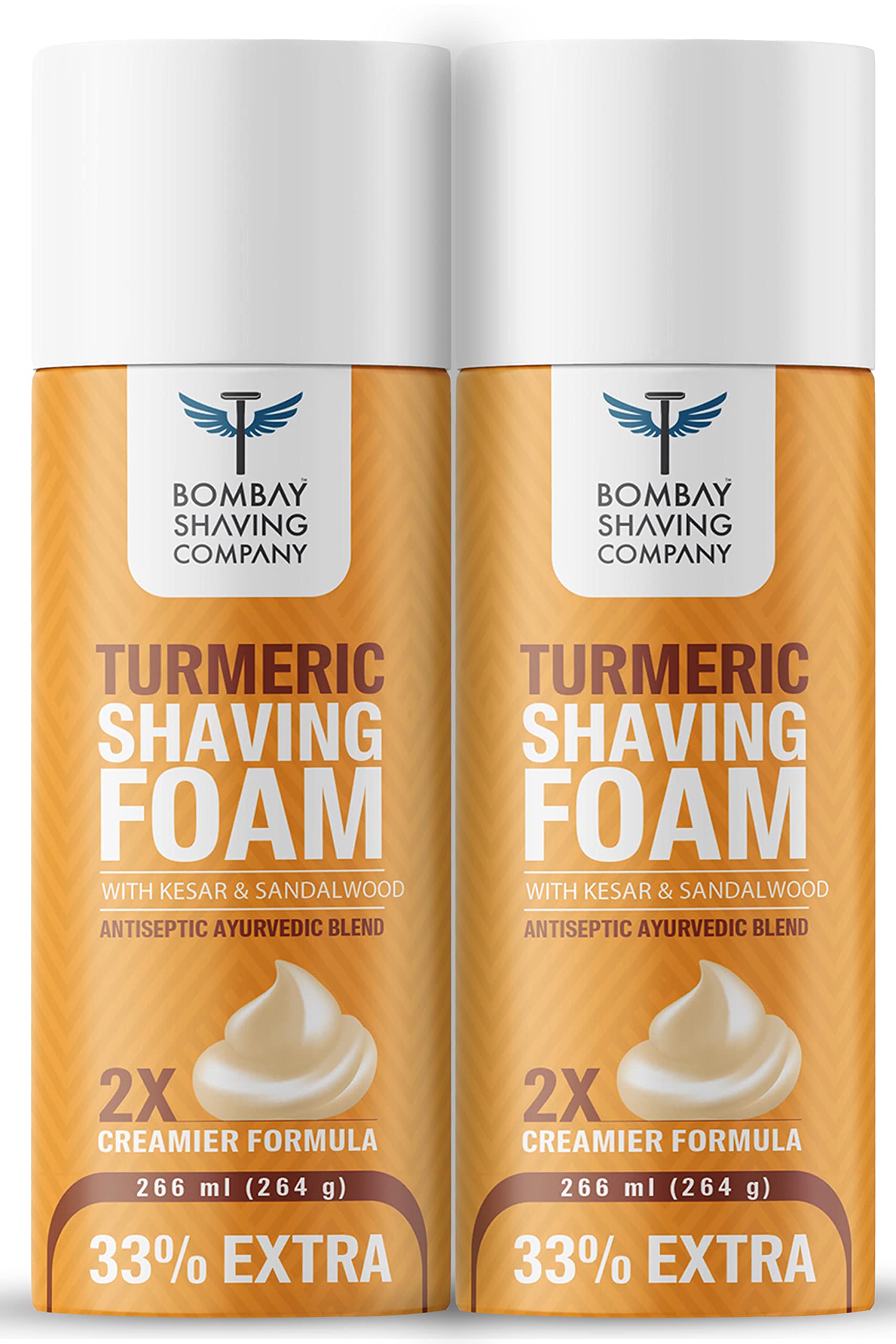 Bombay Shaving Company Turmeric Shaving Foam (Pack of 2),266 ml (33% Extra) with Turmeric & Sandalwood (B086WW34V5) Amazon Price History, Amazon Price Tracker