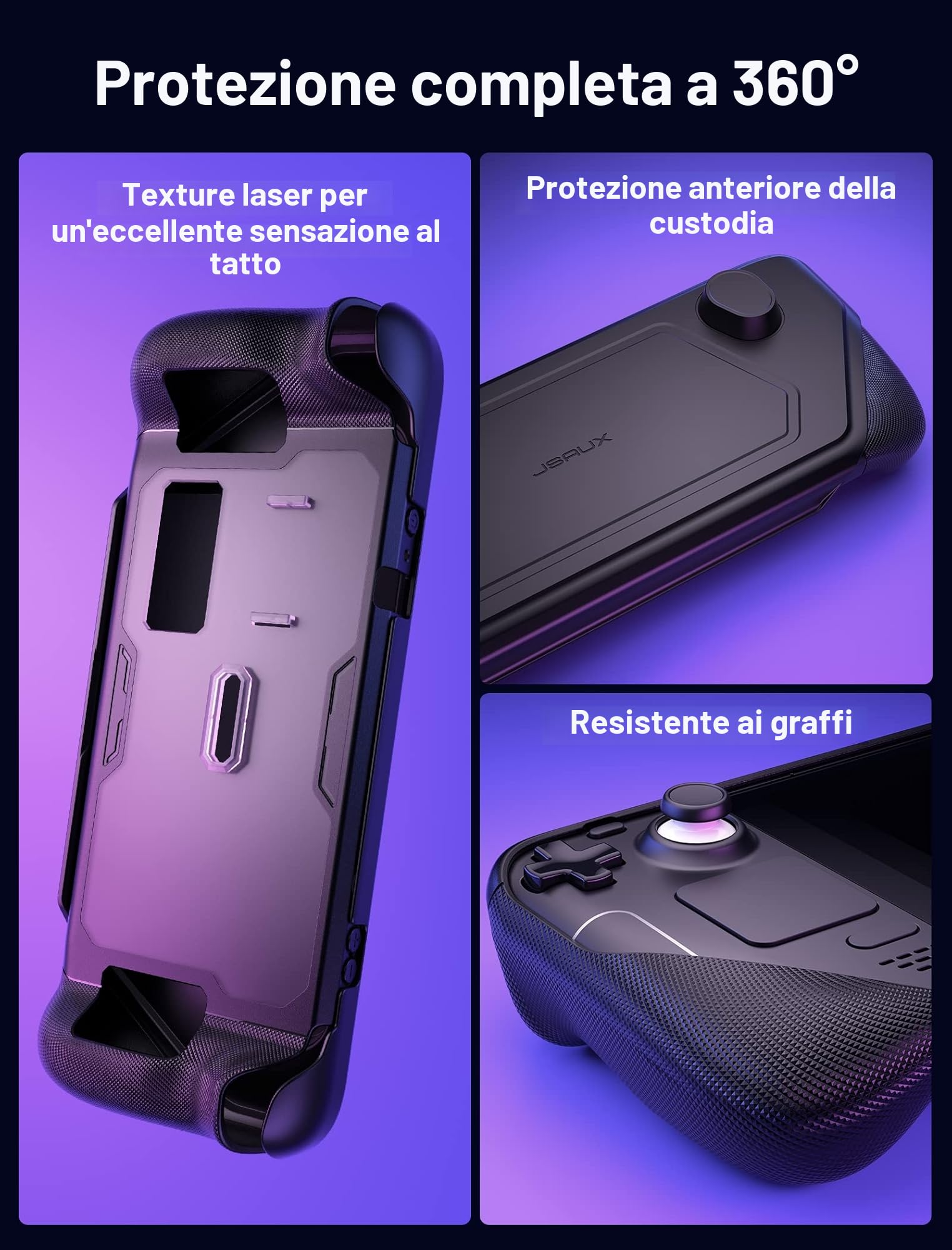 JSAUX PC0104 ModCase Compatibile con Steam Deck/OLED, il coperchio modulare Include Raffreddamento Ventola, Copertura Anteriore Staccabile, Guscio Protettivo, Metal Holder and Strap-Raffreddatore Set