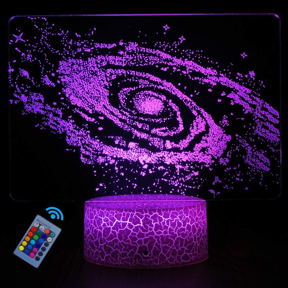 HYODREAM Galactic System 3D Optical Illusion Lamp Universe Space Galaxy Night Light for Kids Boys and Girls as Perfect Gifts on Birthdays or Holidays…