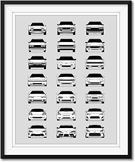 Toyota History and Evolution Inspired Car Poster Print Wall Art Handmade Decor Best of Toyota Generations- White, 16x20" Satin Print (Unframed) - Perfect Gift for Car Enthusiast