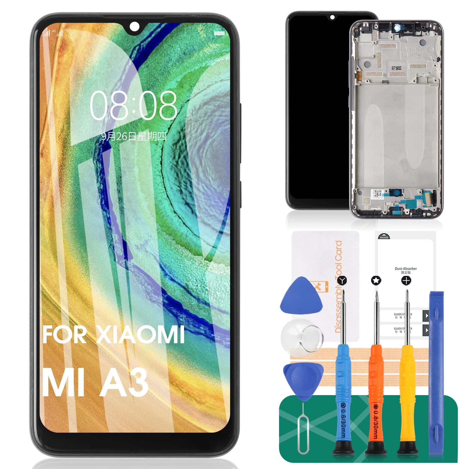 Kit Sostituzione Schermo Con Telaio Per Xiaomi Redmi A3 – Display LCD Touch Digitizer, Nero