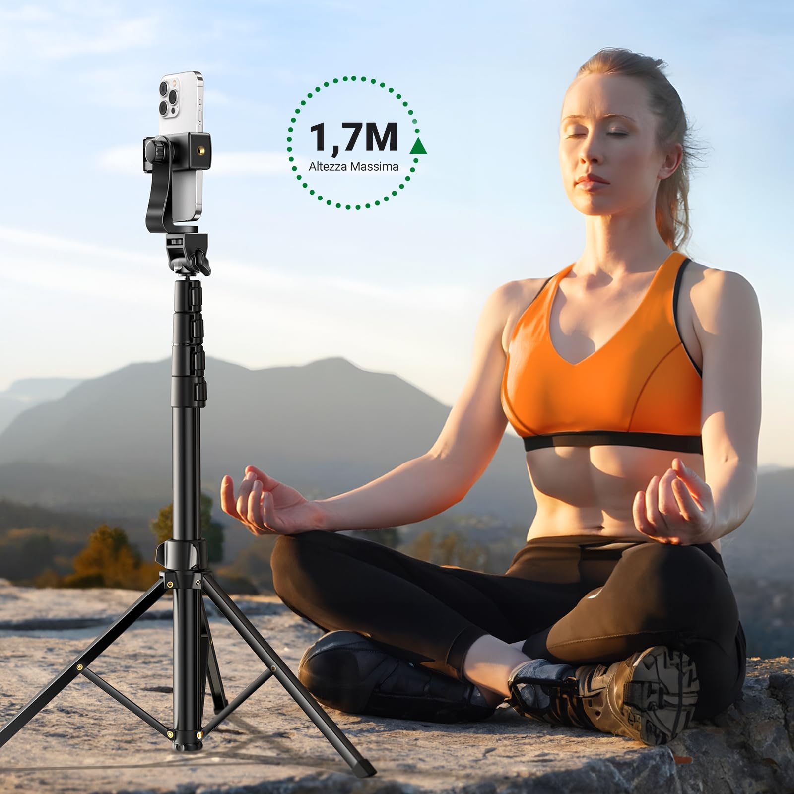 UGREEN Bluetooth Selfie Stick Treppiede con Telecomando BT, Estensibile 170cm 3 in 1 per Cellulare Compatibile con iPhone 16 Plus Pro Max/15/14/13/12/11 ecc