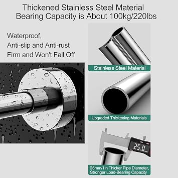 2pcs Undermount Sink Support Adjustable Support Pole Stainless Steel Legs Drilling Free Bathroom Kitchen Sink Repair System (Size : 40~65cm/15.7~25.6in)
