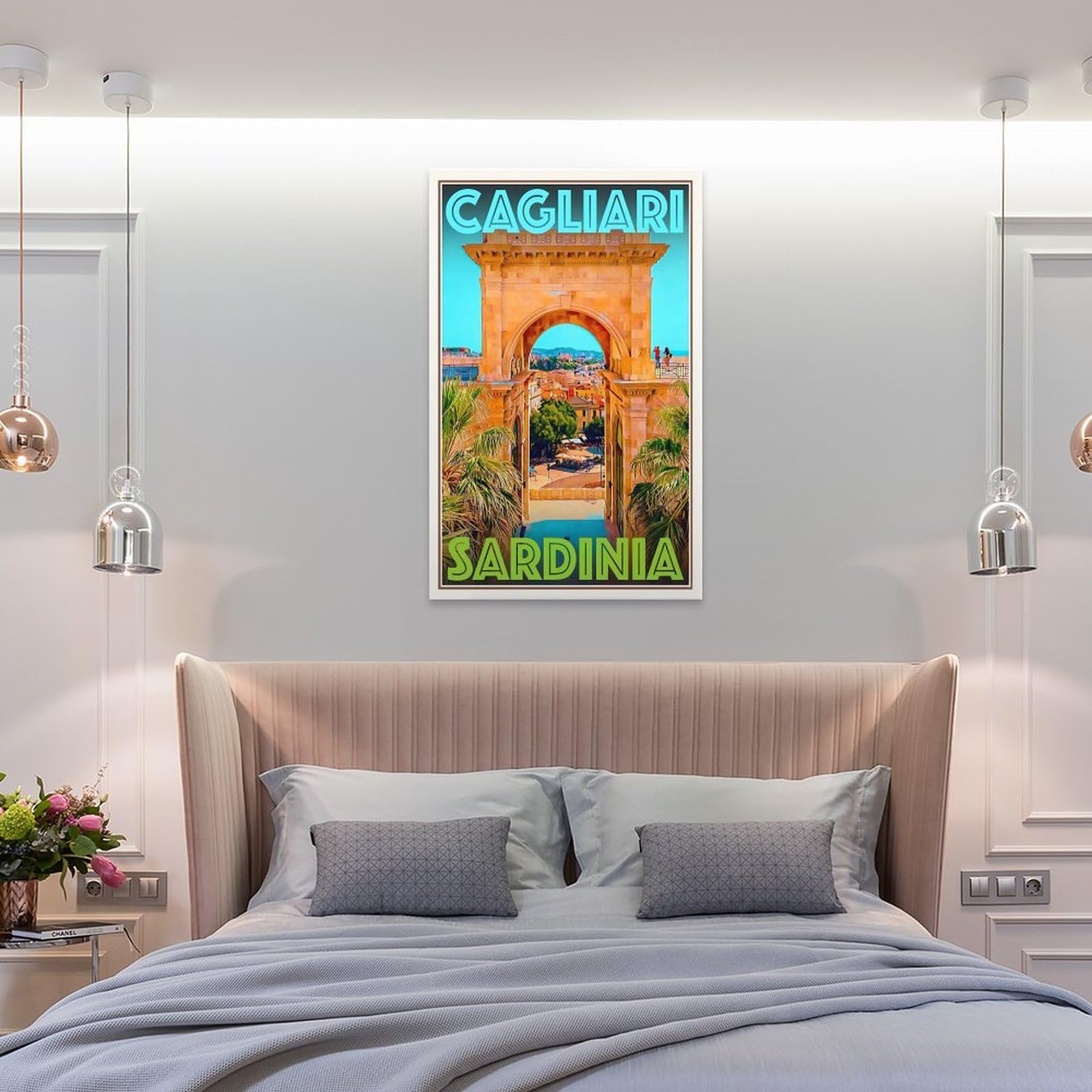 LZTEN Poster da parete in stile retrò vintage, motivo: Cagliari - Sardegna, poster da parete per viaggi, vacanze, 12 pezzi