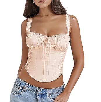 トップス WILLFULLY lace cropped bustier cami Women's Y2K Lace Cami Top Sexy Spaghetti Straps Mesh See
