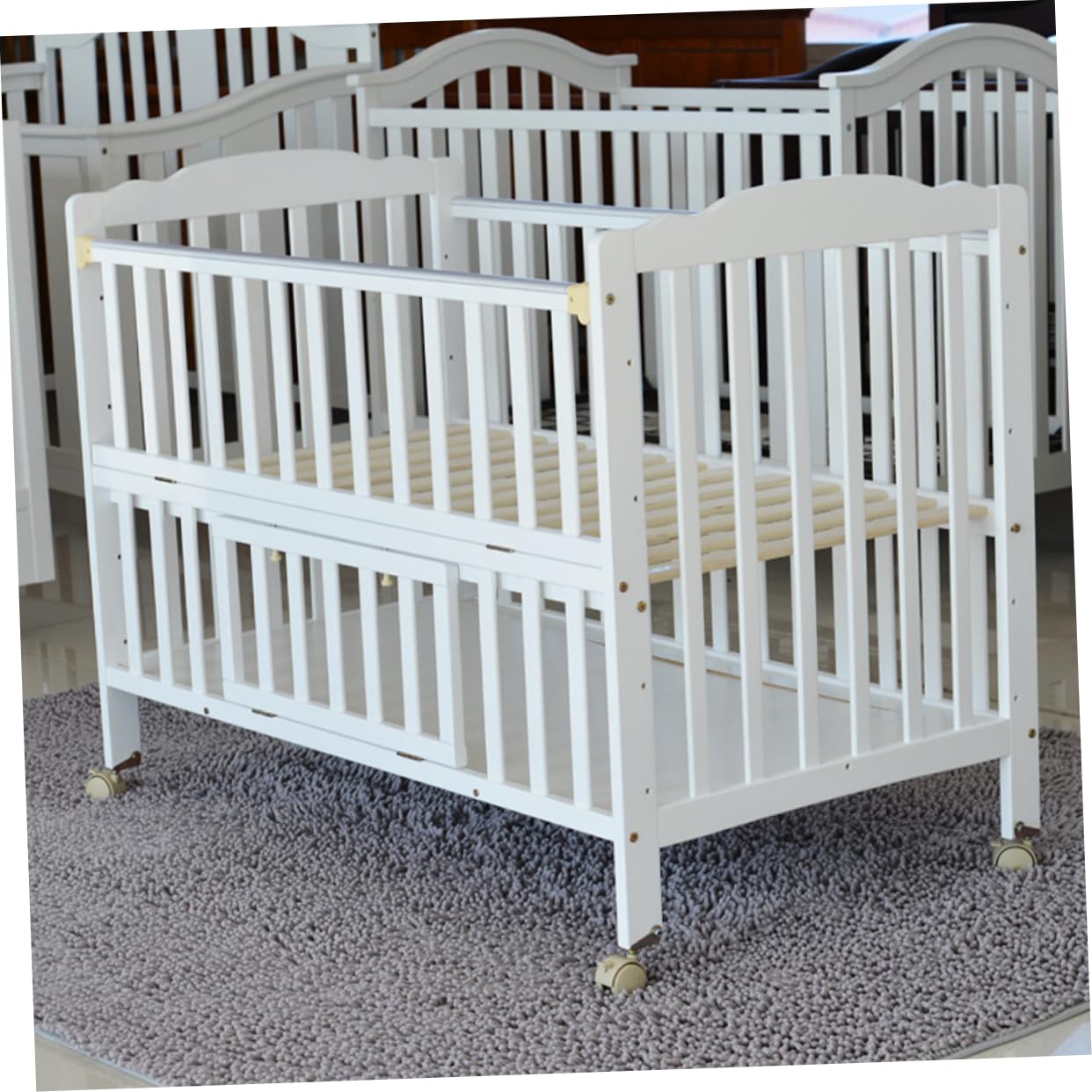 Roulettes Pivotantes Silencieuses Frein en PU Ensemble de 4 et Polyvalentes Installation Facile Accessoires pour Parents pour Lit Bébé