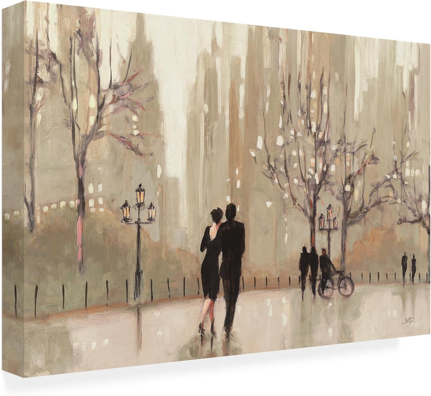 Wrapped Canvas Wall Art - Julia Purinton 'An Evening Out Neutral' Wall Art for Living Room, Bedroom, or Office Décor - 22x32