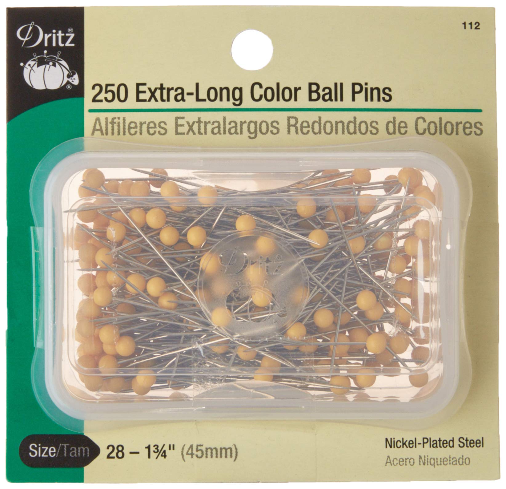 DritzExtra Long Color Ball Pins-Size 28 250/Pkg