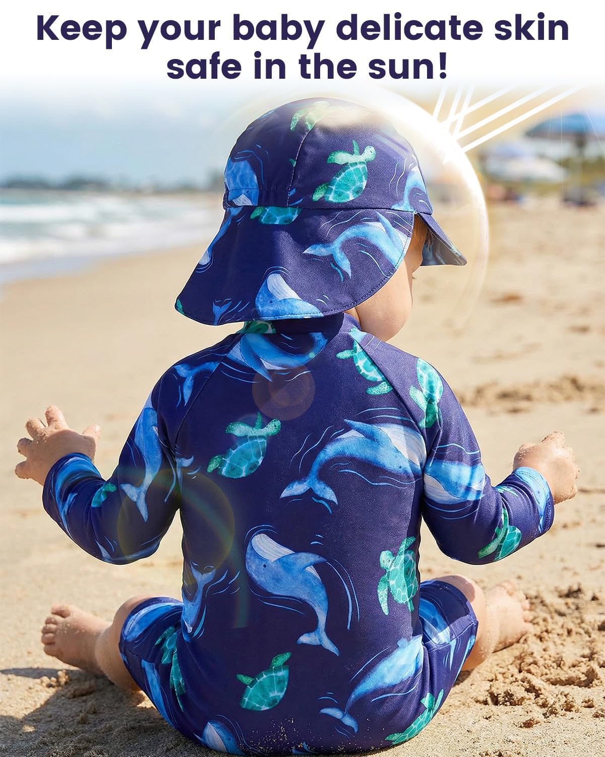 WYTbaby Maillot de bain une pièce pour bébé - Vêtement UV avec fermeture éclair - Protection UV - Maillot de bain pour tout-petits garçons et filles de 3 mois à 3 ans