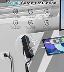 Desk Clamp Power Bar with 4 USB-C Ports(40W Fast Charging Station) & 8 AC Outlets,Desktop Edge Mount Surge Protector Power Strip,14AWG Heavy Duty Cord,Fit 1.9" Tabletop Edge for Home Office (6FT)