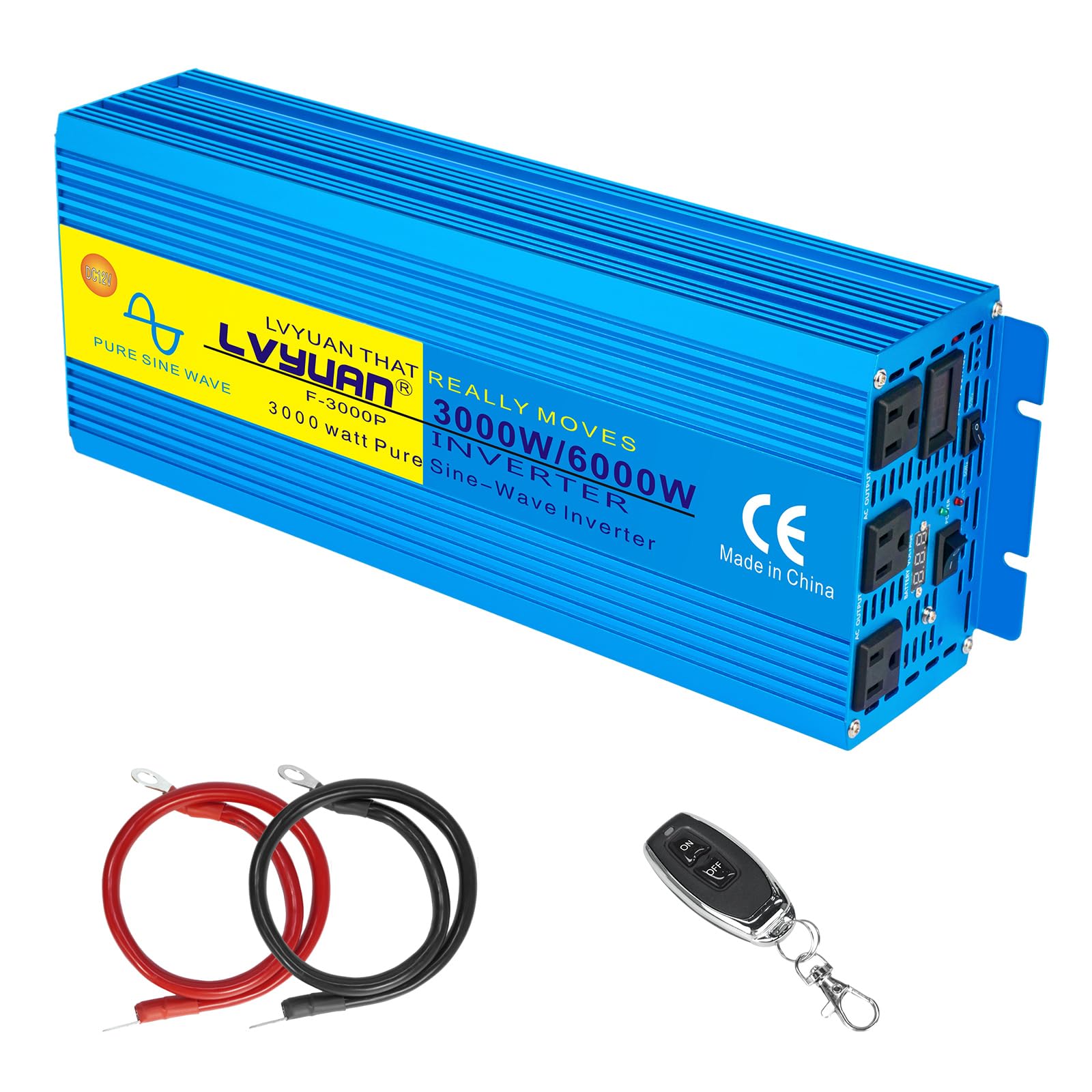 Amazon | LVYUAN（リョクエン）インバーター 正弦波 12V 3000W 最大  
