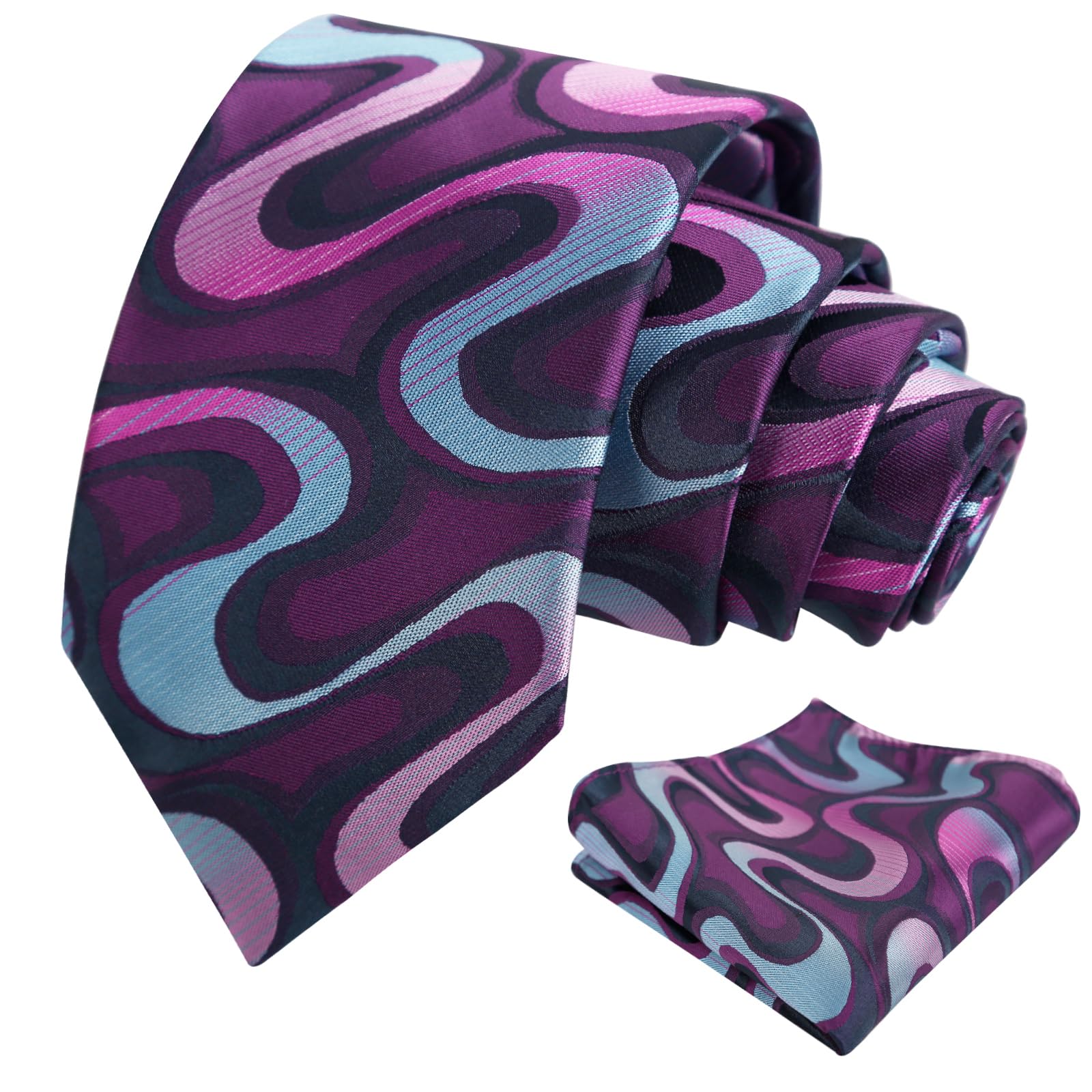 Alizeal Mens 3.15'' Gradient Novelty Tie Set with Pocket Square