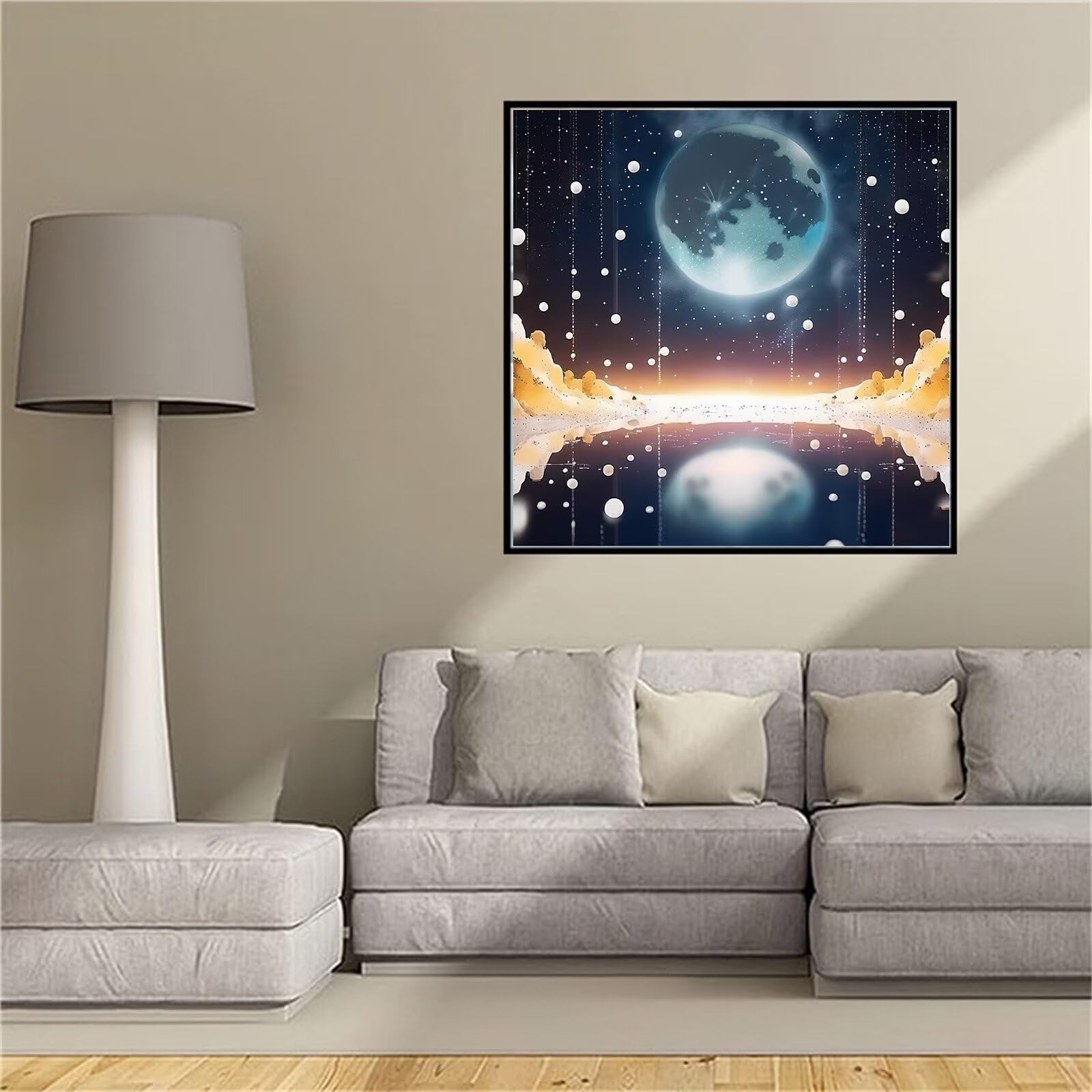 Kit Complet DIY Diamant Painting 70x70cm contre le stress pour décoration murale maison