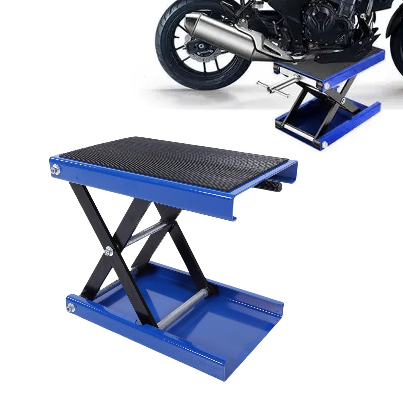 Akozon Podnośnik Nożycowy Motocyklowy o Udźwigu 500 Kg, Regulowana wysokość 3,35–13,39 Cala, Składany Podnośnik Rowerowy do Konserwacji i Naprawy