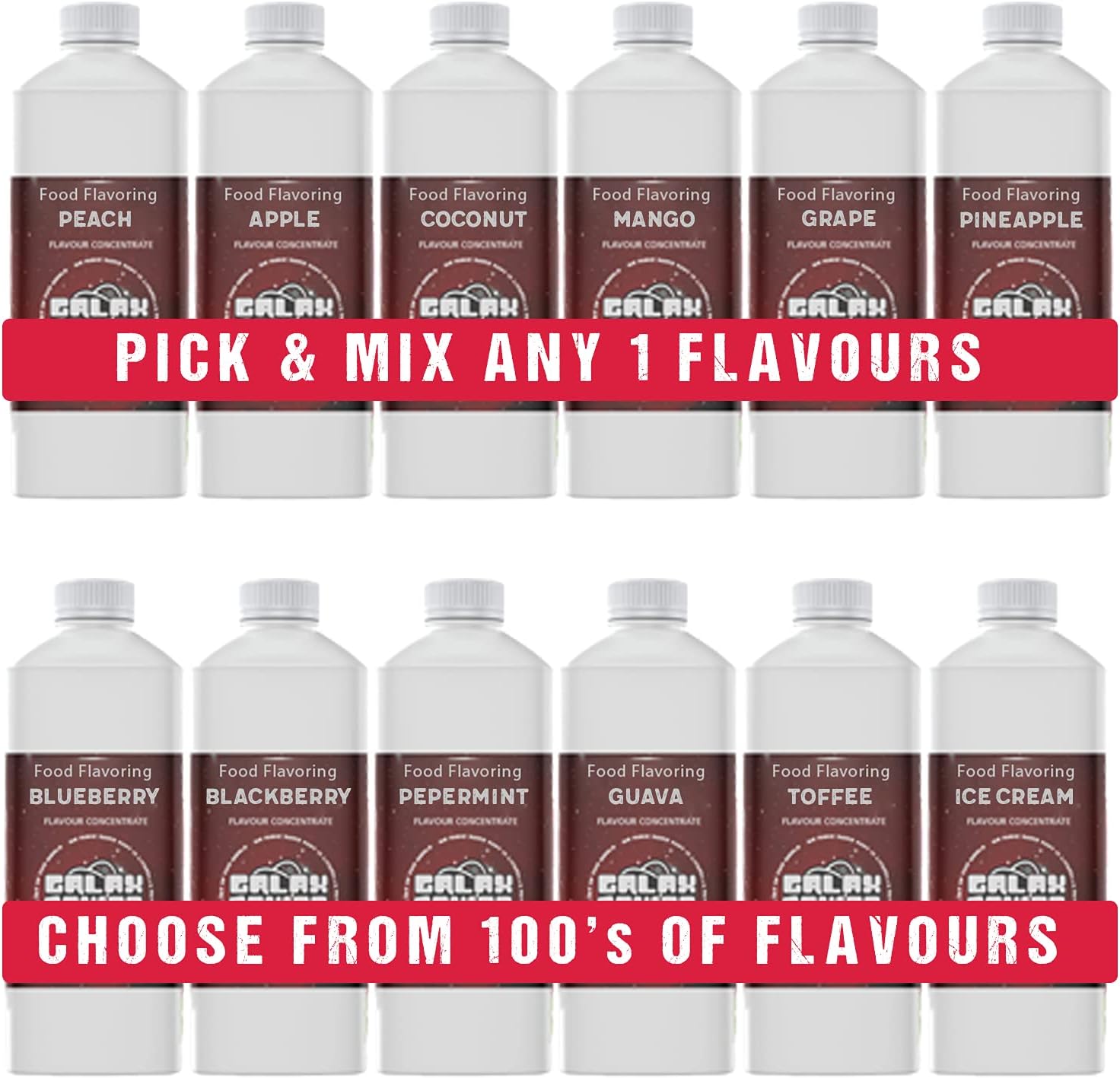 Food Flavouring Pick and Mix - Pick 1 x 10ml Bakery and Dessert Food Flavourings and Essences - High Strength Concentrated Flavourings for Baking, Cooking & More - Made in UK.