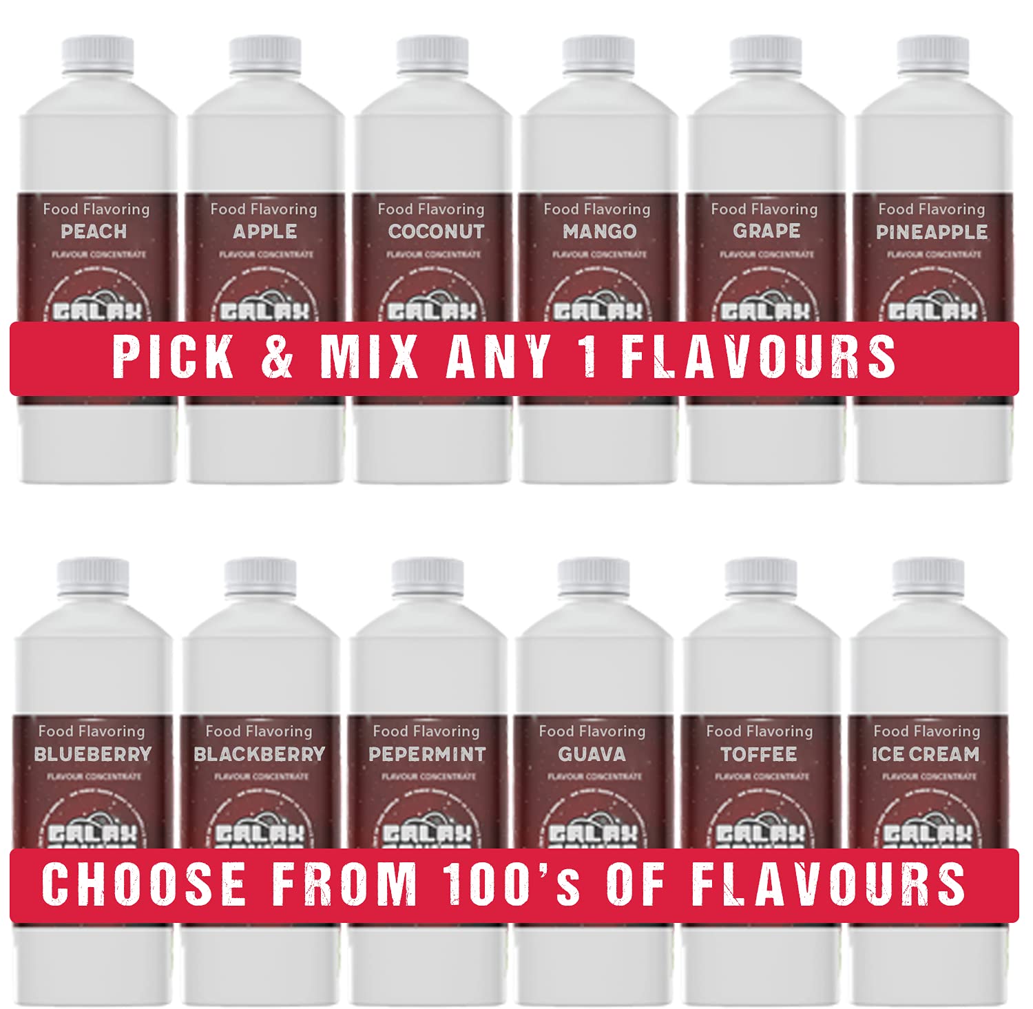 Food Flavouring Pick and Mix - Pick 1 x 10ml Fruit Food Flavourings and Essences - High Strength Concentrated Flavourings for Baking, Cooking & More - Made in UK.
