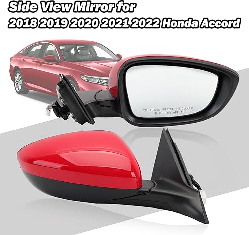 Miniatura 5 de Espejo lateral derecho del pasajero compatible con Honda Accord 2018, 2019, 2020, 2021, espejos con potencia, sin calefacción, deportivo 1.5T,