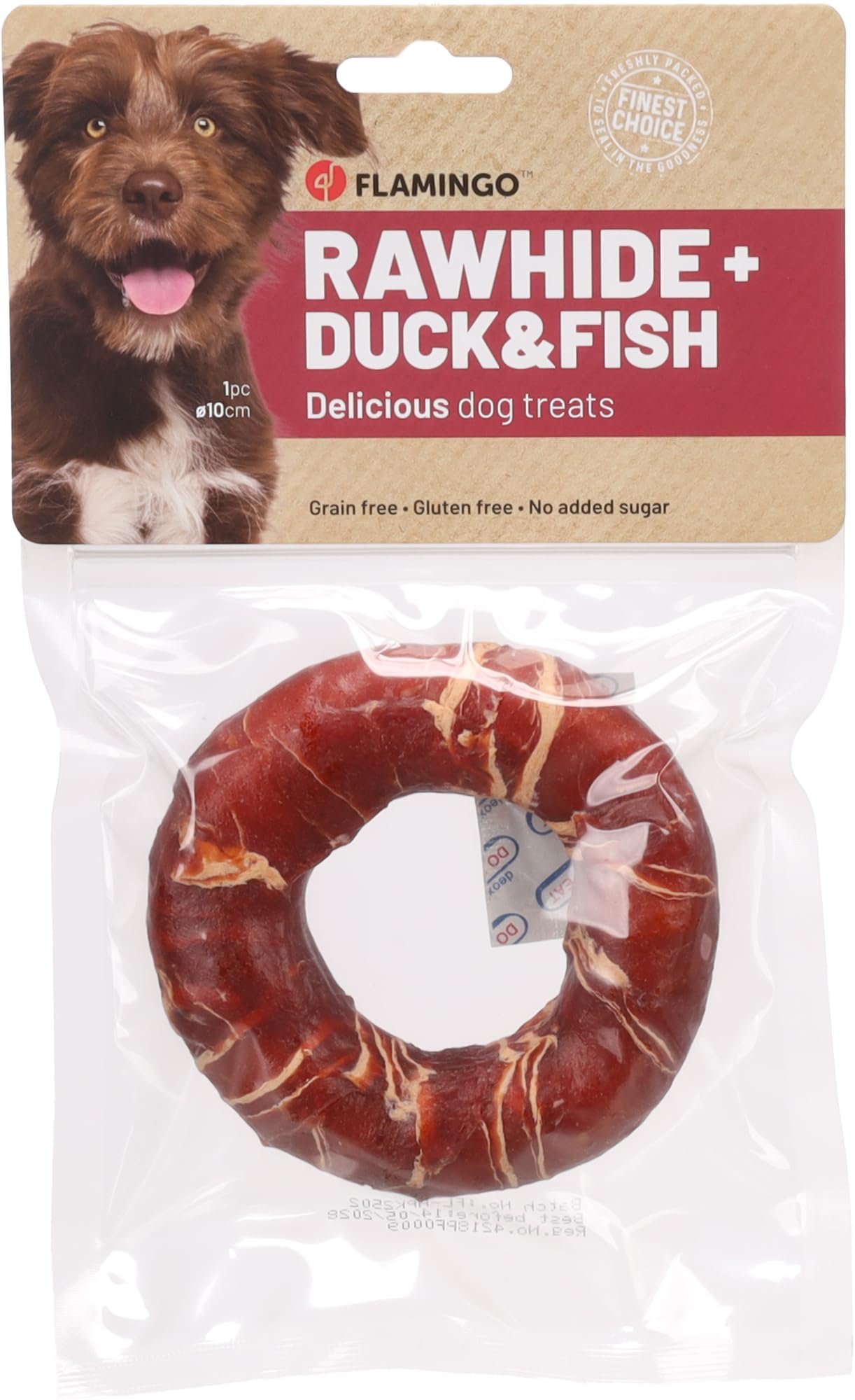 friandises pour Chien - R'Hide Anneau au Canard & cabillaud 90 g - Ø 10 cm - sans Gluten - sans céréales - sans sucres ajoutés