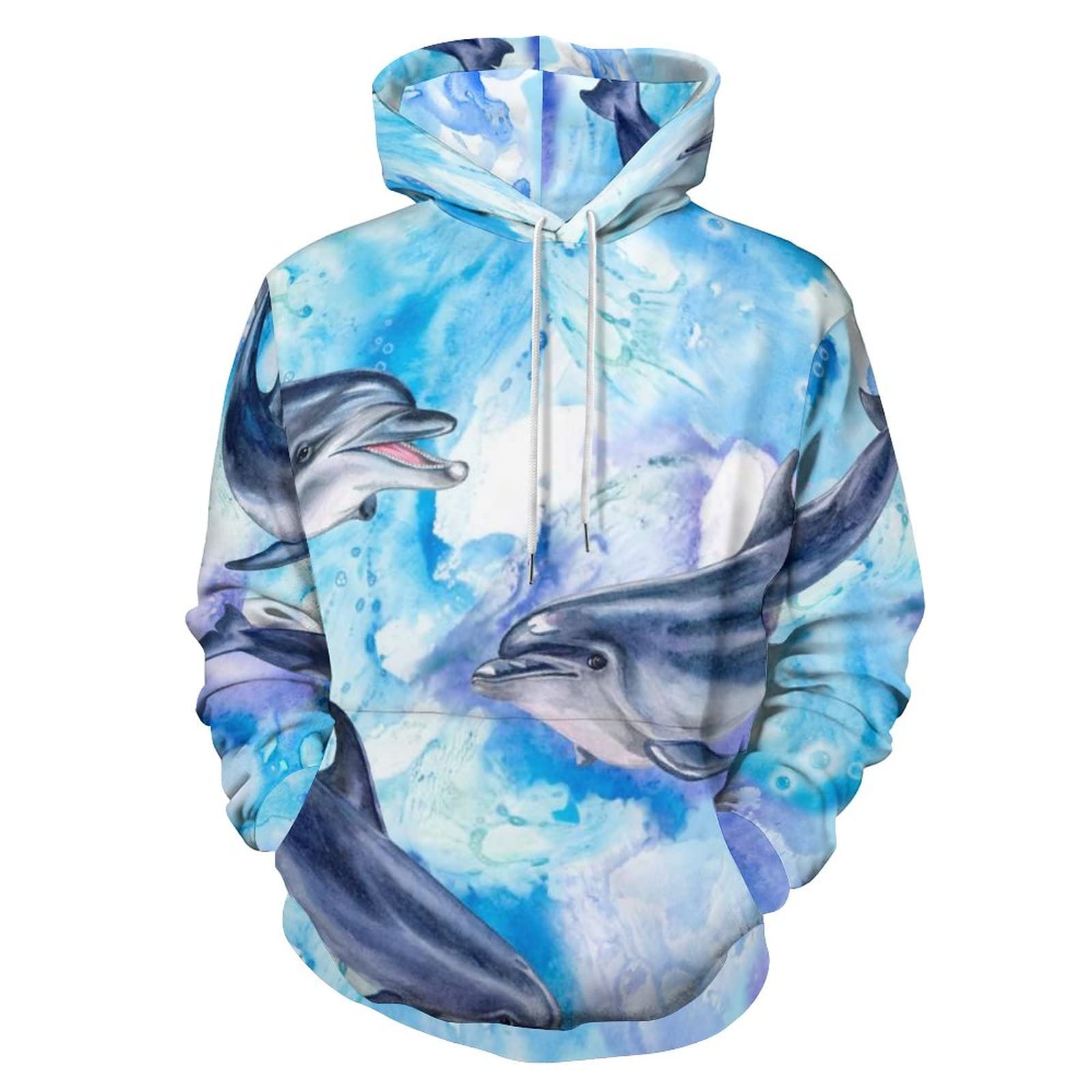 Adult Hoodie Dolphins Sweatshirts Hoody With Pocket For Men Women