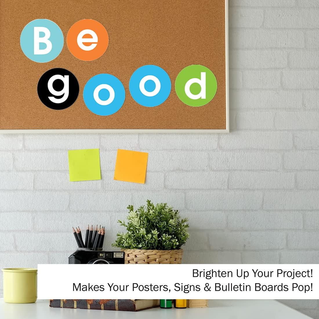 Barker Creek 3 1/4" Circle Letter Pop-Outs 2-Pack, Happy, Jazz Up Your Bulletin Boards with These Colorful Letters, 420 Upper and Lowercase Letters, Numbers & Punctuation Marks (3644)