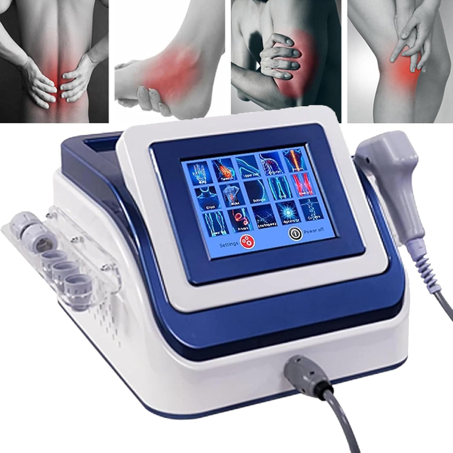 Shockwave Therapy Machine Professional,0.5-8 Bar Shockwave Therapy Device Pain Relief,Muscle Pain Relief Massager,Non-Invasive No Side Effects,Blue