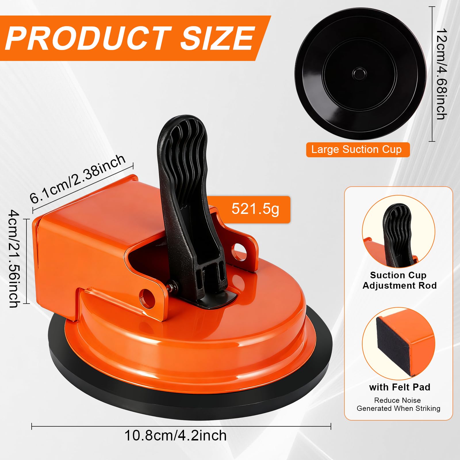 Floor Gap Fixer Tool, Laminate Flooring Tools,Heavy-Duty Repair kit for Wood and Vinyl Planks, Carbon Steel Floor Suction Cup Tool with Rubber Pad, Adjustable Height Setter Close Unsightly Seams — view 2