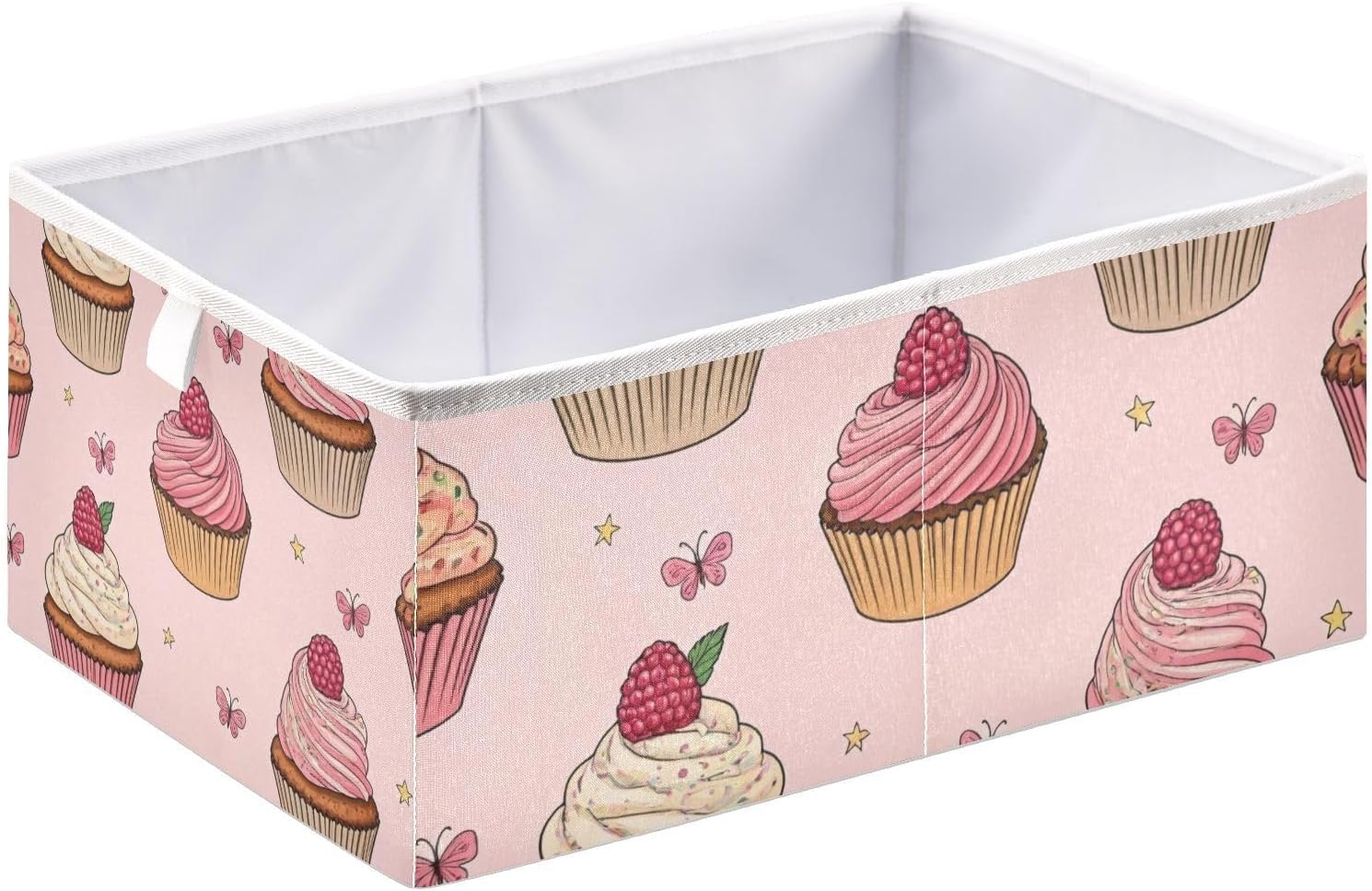 Cupcakes Storage Cubes - Heavy Duty Fabric Storage Cubes for Shelves Closet - Collapsible Bins for Organizing Clothes Blankets Toys