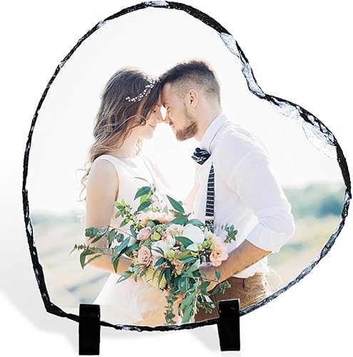 Miniatura 8 de Marco de piedra personalizado para fotos personalizadas, marcos de placa de pizarra de roca, regalos personalizados para el día de San Valentín,