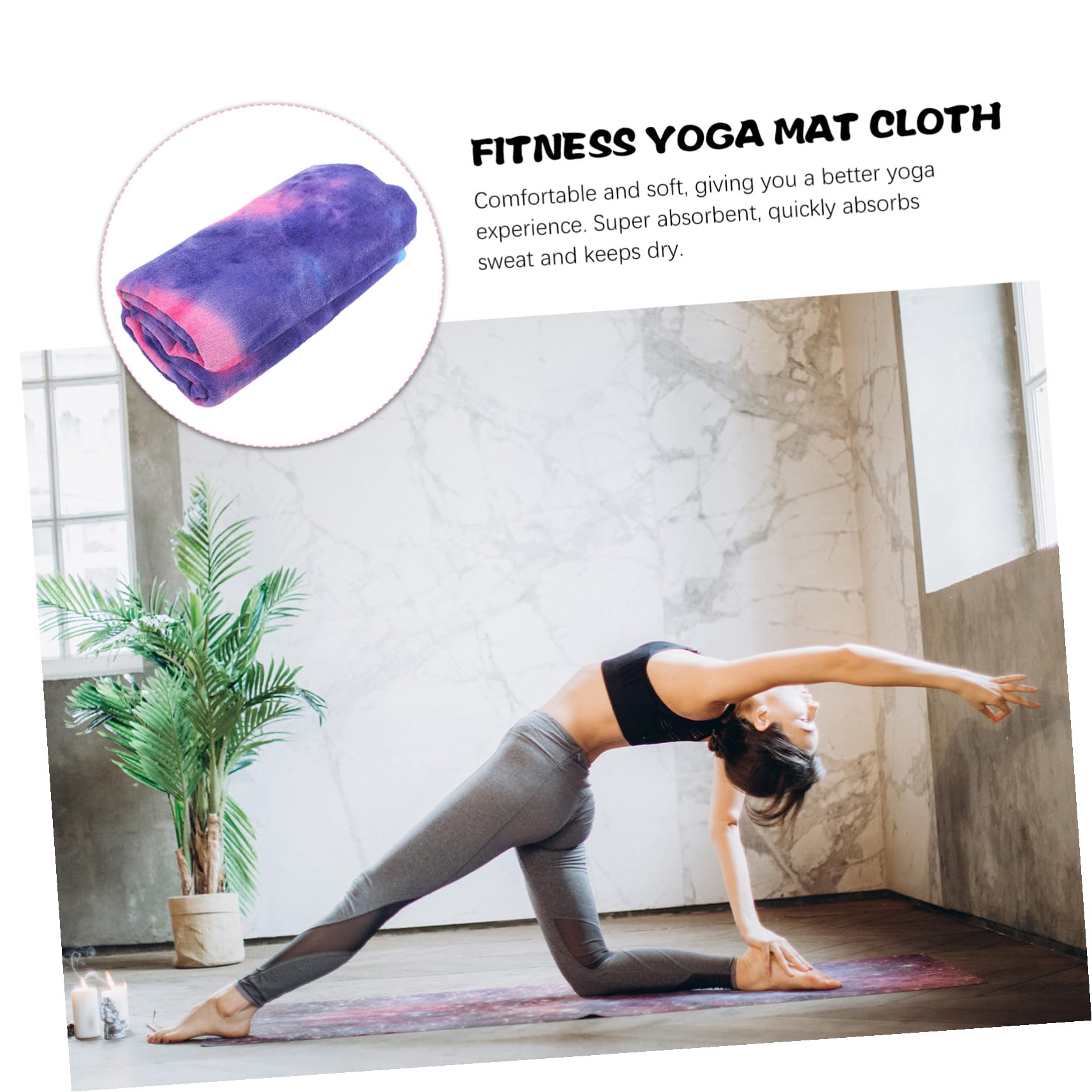 Colchoneta de Yoga Plegable y Gruesa de Fibra Superfina, Protector Cómodo y Estilizado para Adultos y Mayores en Ejercicios de Fitness