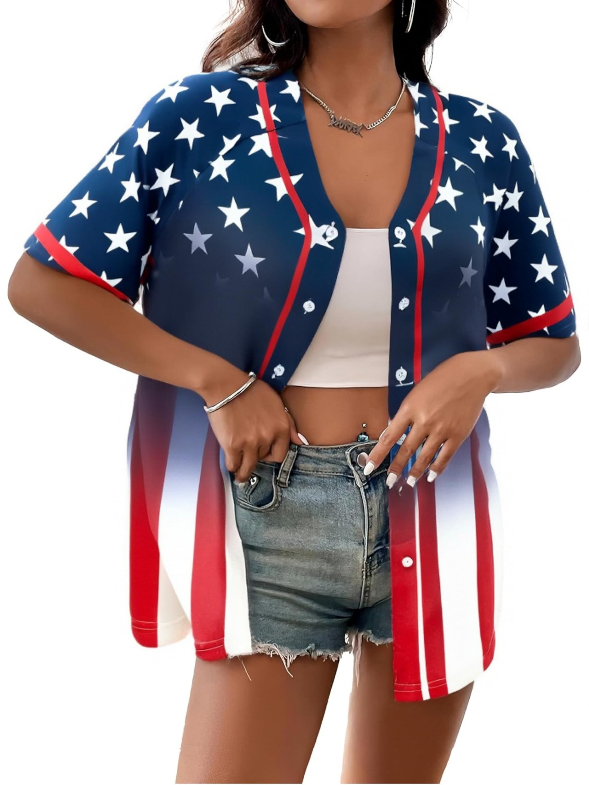 Womens Mardi Gras Jersey - Button Down Fat Tuesday Carnival Fleur De Lis New Orleans Party Short Sleeve Tops