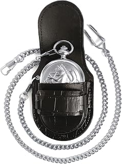 Fullmetal Alchemist Pocket Watch Suit FMA Set Clock Leather Case Protector Holder Waist Bag with Gift Box