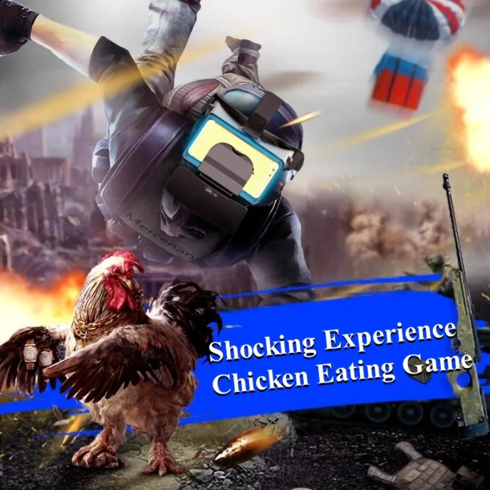 Occhiali VR Occhiali per Realtà virtuale 3D, Casco per Realtà virtuale 3D per Smartphone + Joystick, per Smartphone da 4,7-6,3", Casco VR Migliorato Pieghevole per Smartphone,2GAMEPAD