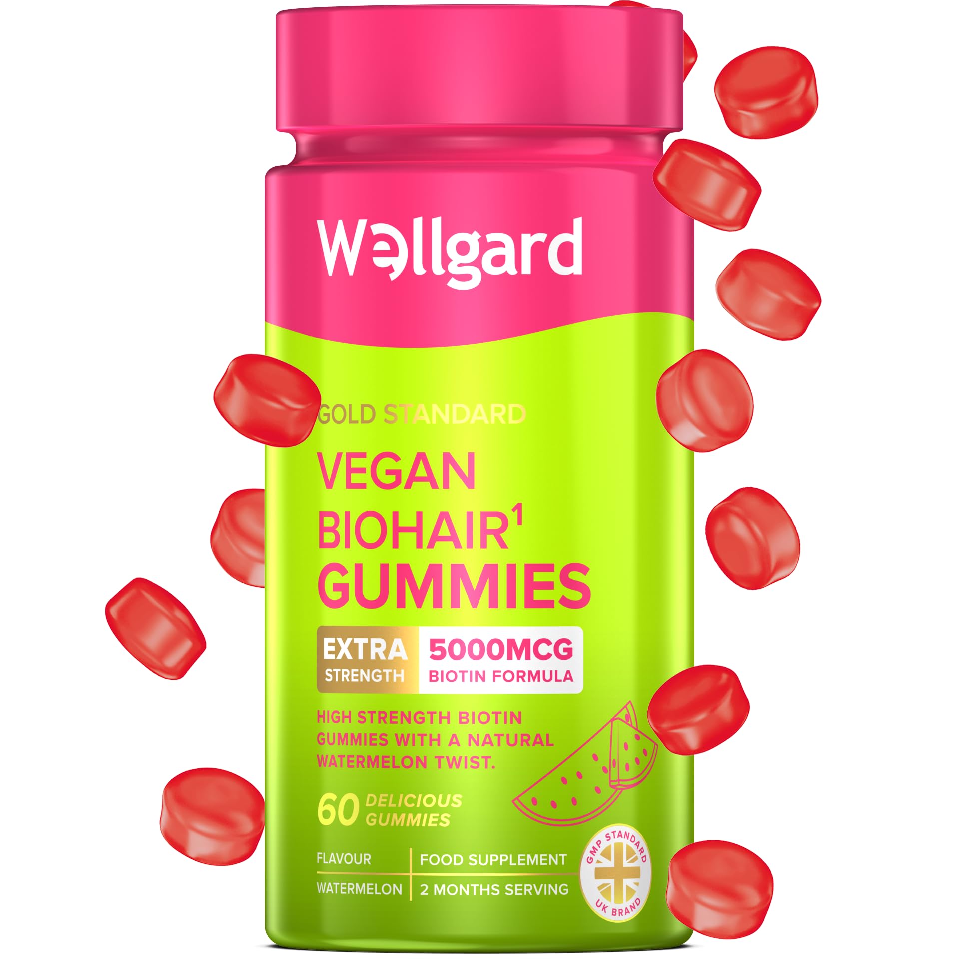 – Wellgard Biohair Gummies, Biotin Hair Growth, Vegan Biotin Gummies Wellgard – Hair Vitamins, 2 Months Supply