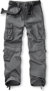 TRGPSG Men's Wild Cargo Pants, Camo Pants Cotton Casual Work Hiking Pants with 8 Pockets