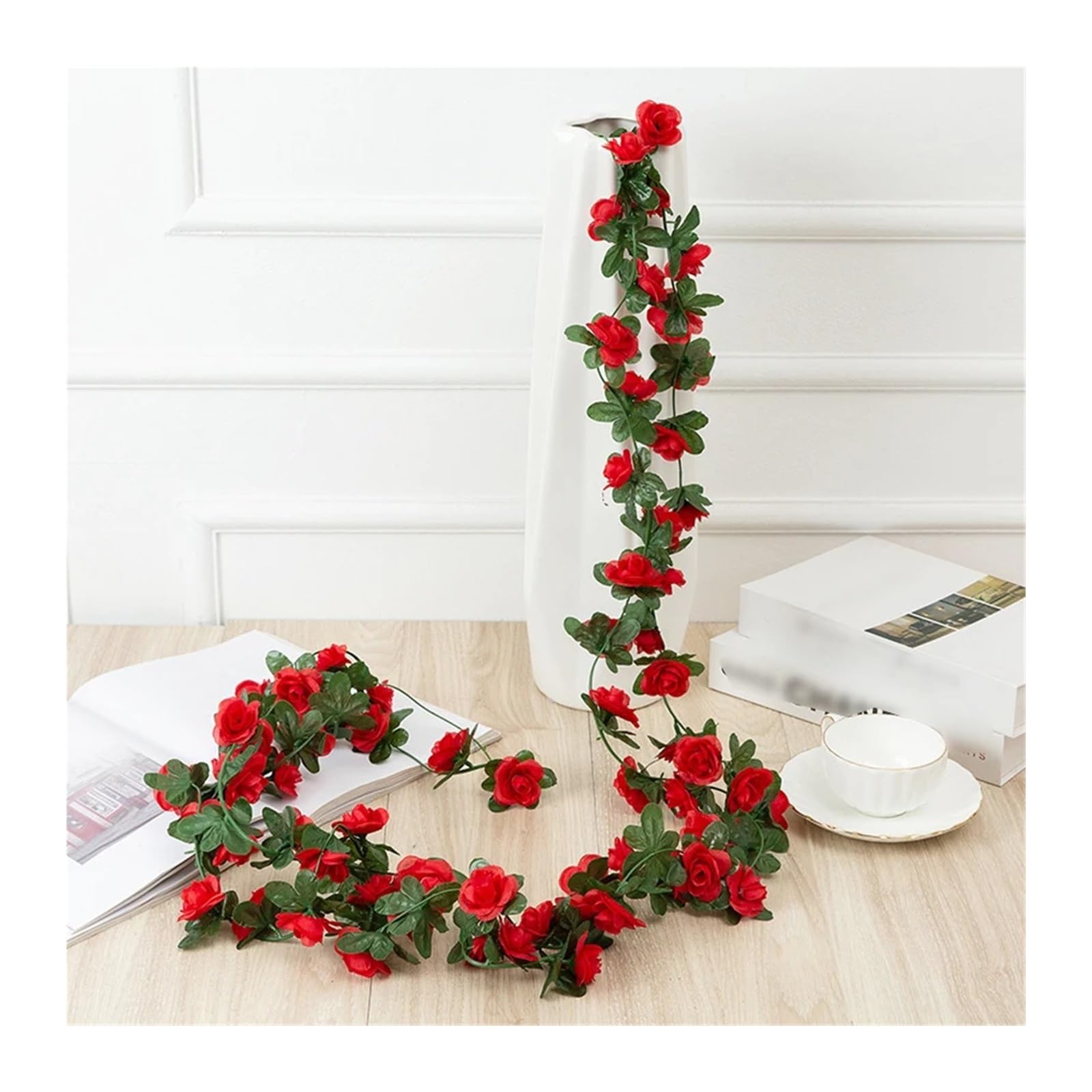 Ayztantine artificial flowers Elegant Silk Rose Vine Garland 2.5m/1.8m For Home Wedding Decoration White Pink Options