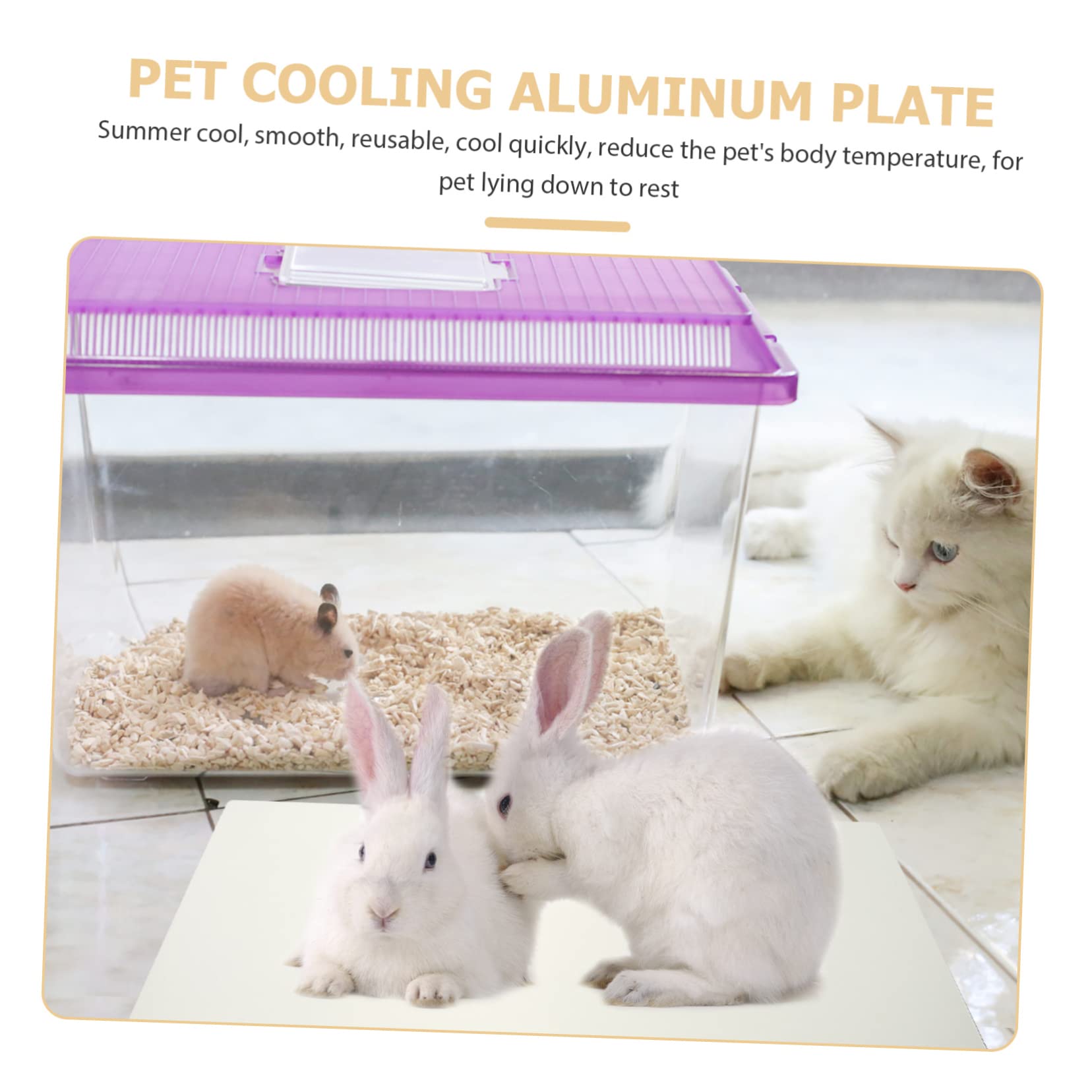 Kühlmatte für Haustiere Selbstkühlende Aluminiumplatte für Hamster Meerschweinchen und Andere Kleintiere Tragbare und Langlebige Kühlmatte für Sommer