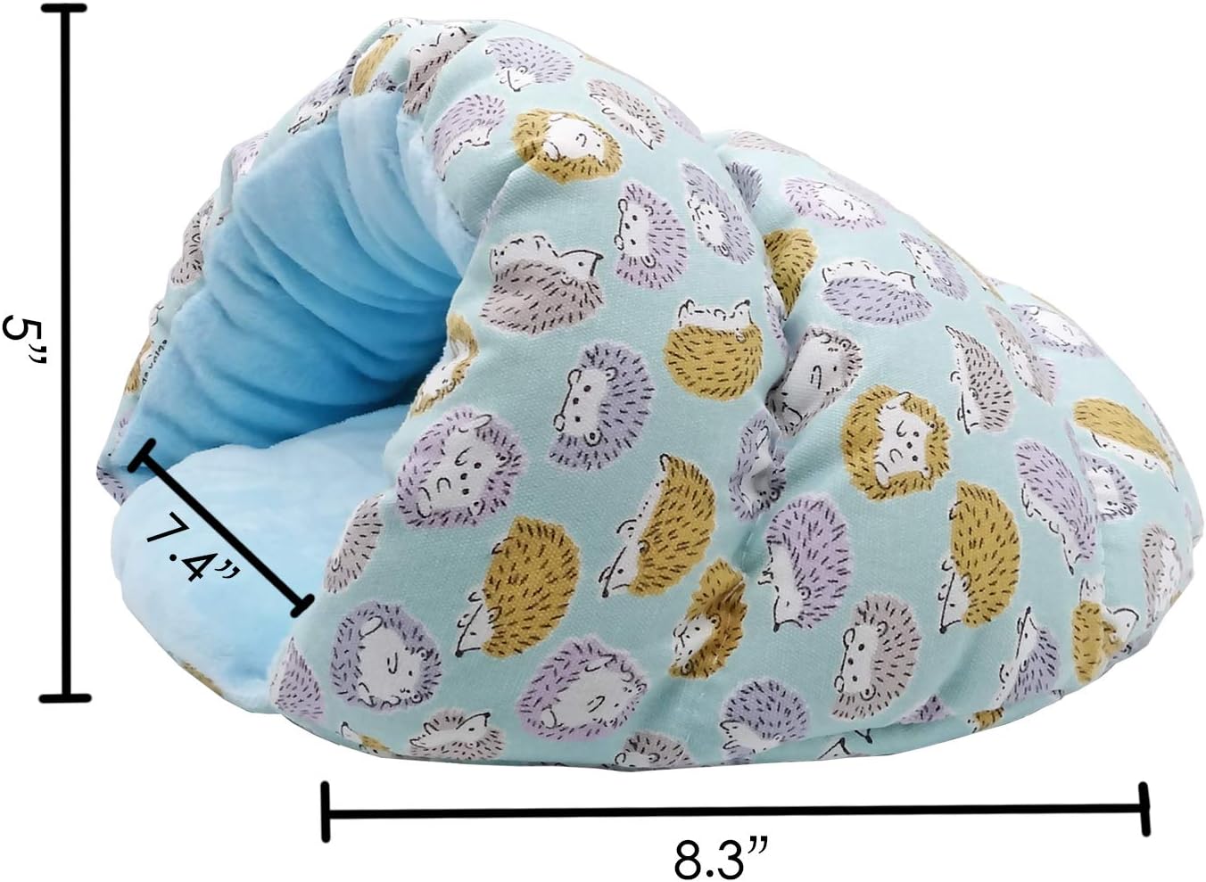 Handmade Portable Sleeping Bag Pouch Hideout Cave Habitat for Hedgehog Guinea Pig Hamster Ferret Squirrel Small Pet Animals Bed Nest House Cage Accessory (Blue)