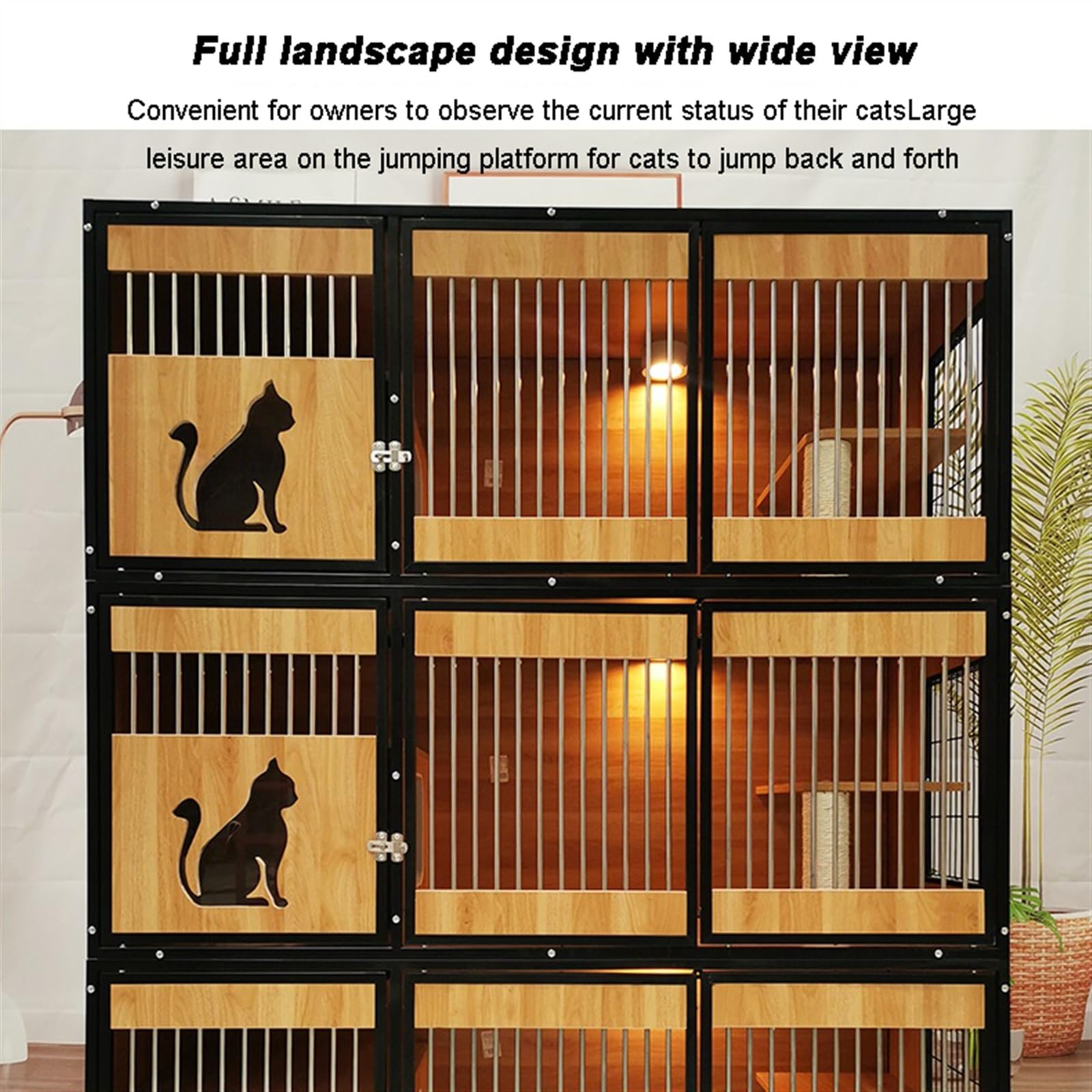 Casa del Gatto Villa for Gatti in Legno Gabbia for Gatti di Lusso Spazio Extra Large Gabbia for Gatti for Allevamento Domestico Gabinetto for Gatti a Tre Strati Singolo Gabbia per Gatti