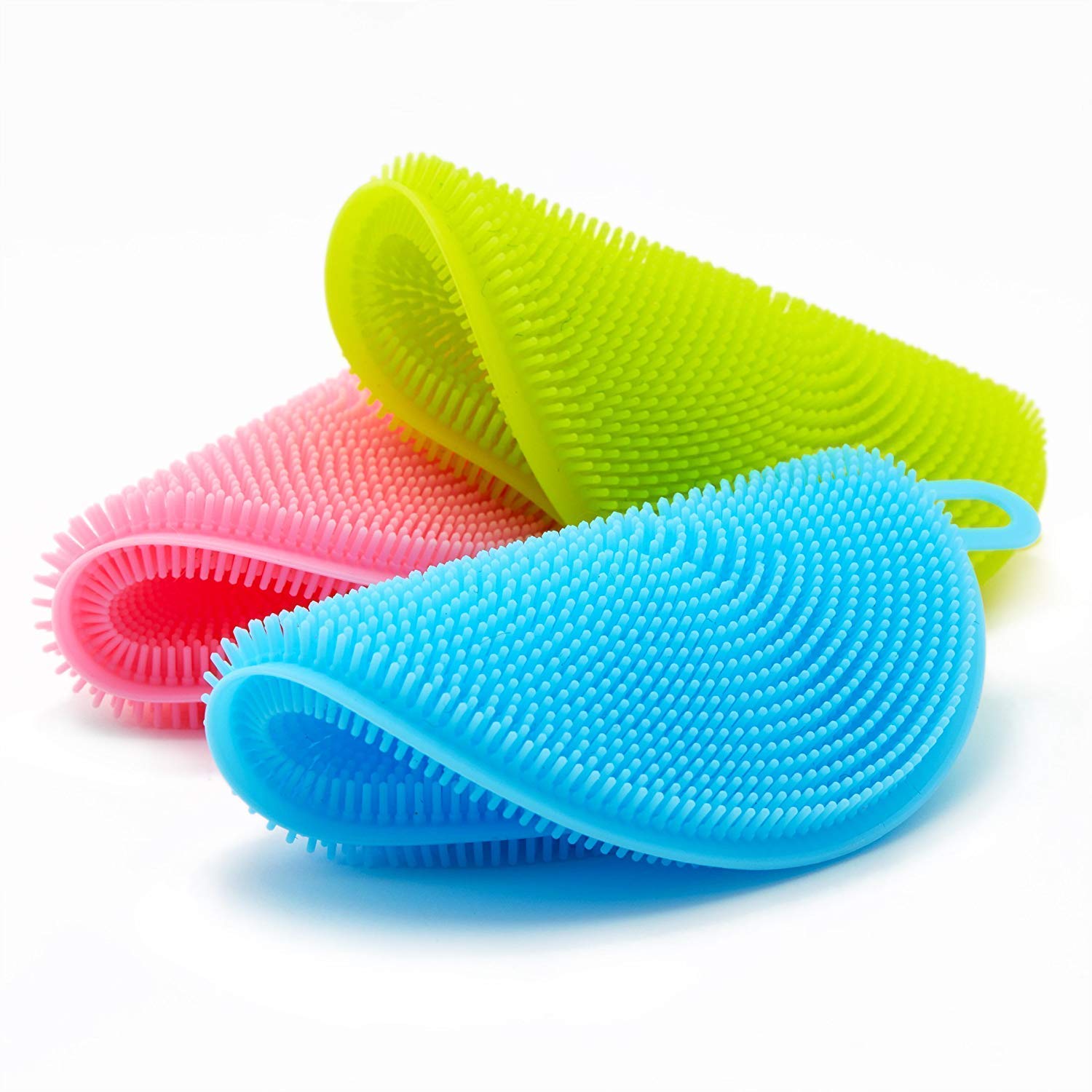 Kgeorix Cleaning Sponge Silicone Scrubber for Kitchen Scrubber Fruit and Vegetable Washing Brush Round Scrubber Pad Multipurpose Silicone Dishwashing Tools for Kitchen - Multicolor (B0B65PDFMF) Amazon Price History, Amazon Price Tracker