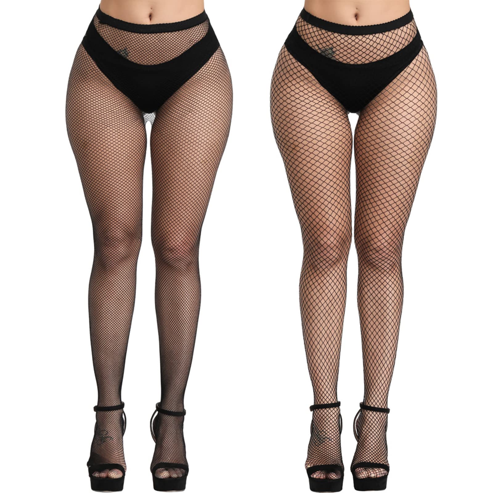 DRESHOW High Waist Tights Fishnet Stockings Thigh High Stockings Pantyhose for Women