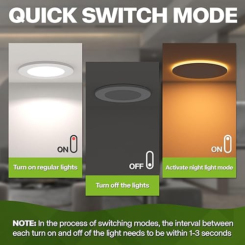Miniatura 4 de Paquete de 2 luces empotrables de 4 pulgadas con luz nocturna, luces LED empotrables de 4 pulgadas, 5CCT regulables, 2700 K3000 K4000 K5000 K6000 K,