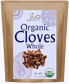 Jiva Organic Cloves Whole 14 Ounce Bulk Bag - Non-GMO, Keto Friendly, Non Irradiated - Organic Dried Clove Buds Bulk