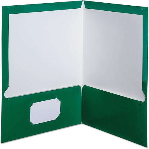 Vista 75 de Oxford carpetas laminadas con capacidad para 100 hojas, con dos bolsillos, 25 unidades (51704), Negro