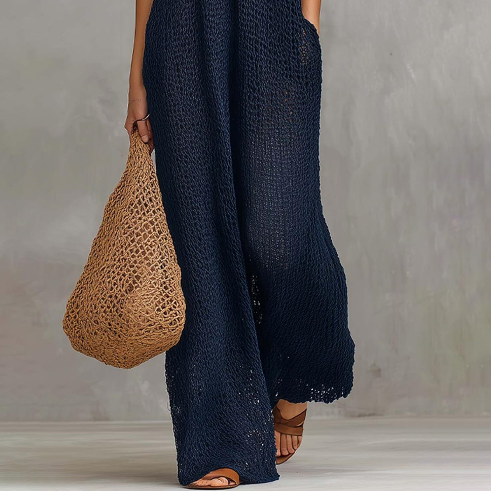 Mono para mujer, de verano, largo, sin mangas, elegante, bohemio, para la