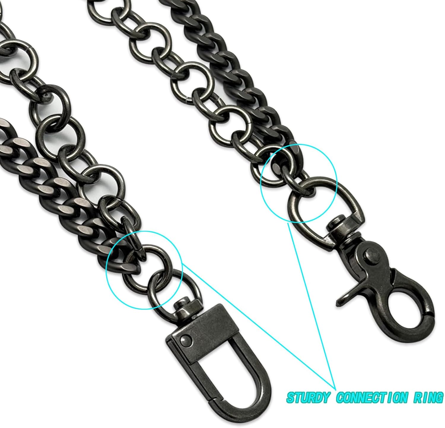 メンズレディースパンツチェーン、レイヤードウォレットチェーン、高耐久バイカーポケットチェーンとジーンズ。