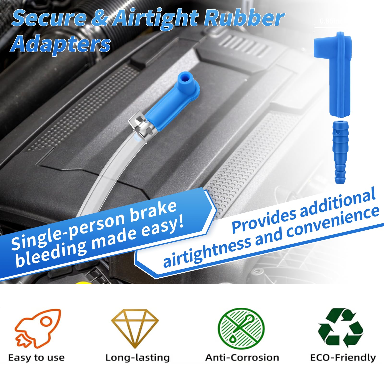 Kit de 4 mangueras de purga de frenos con válvula de retención unidireccional, manguera universal de purga de líquido de frenos, válvula unidireccional que evita el reflujo de aire para coche
