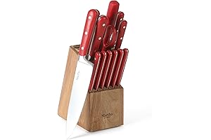 MARTHA STEWART Eastwalk 14 Piece Red Kitchen Knife Set