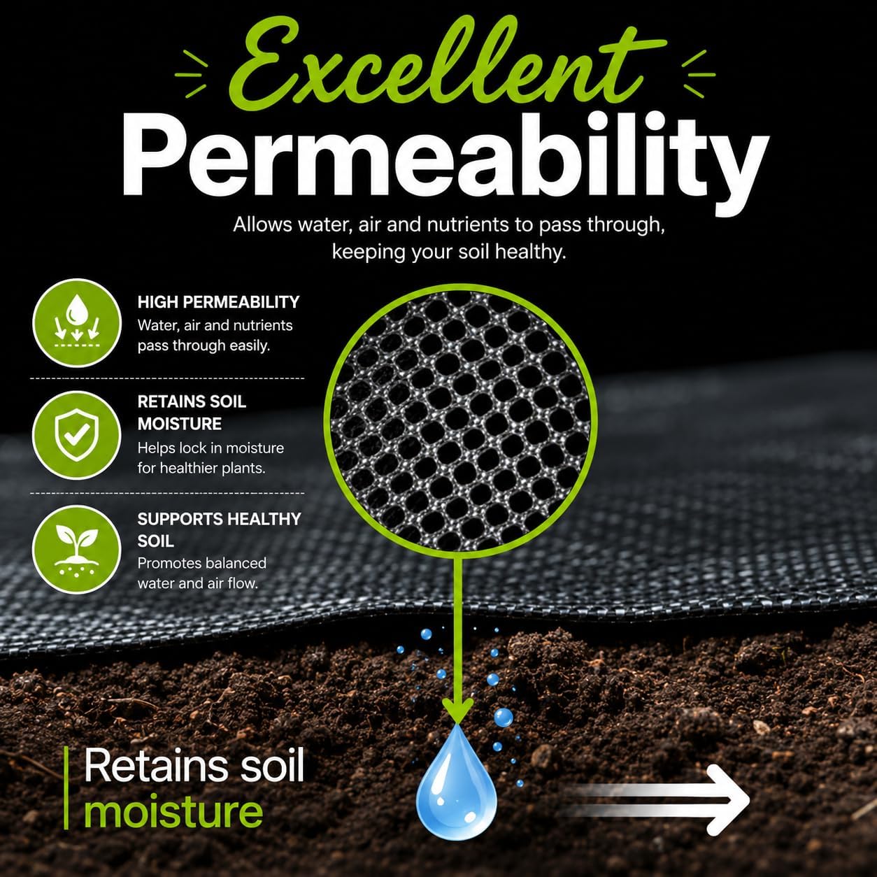 Weed Barrier Fabric Heavy Duty 3FT x 300FT - Premium Landscape Fabric for Weed Control, High Permeability for Agriculture, Gardening, Construction & Driveways