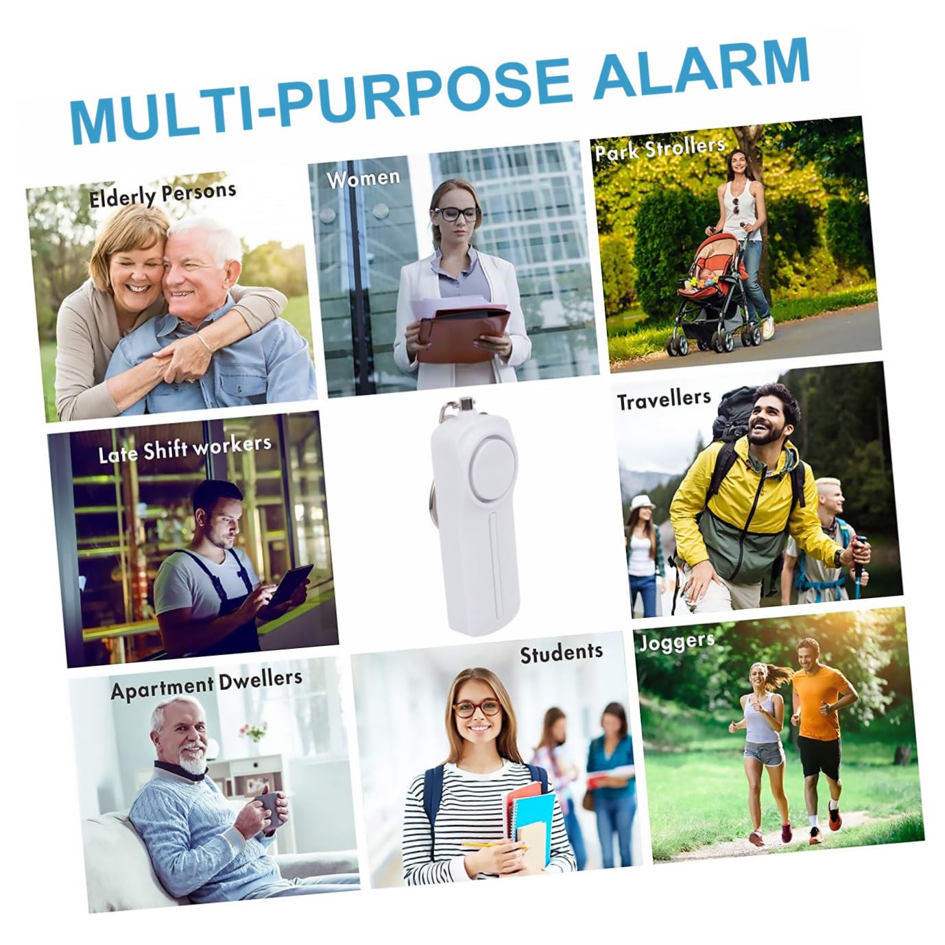 OSALADI 3piezas Alarma Personal De Seguridad con Luz Led para Mujeres Dispositivo De Emergencia Portátil para Situaciones Críticas para Correr Pasear Perros y Actividades Al Aire